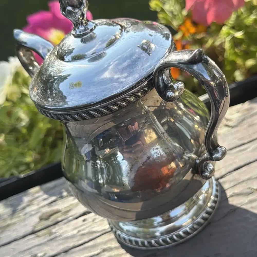 Vintage Art Silver Co SPC 7500 Silverplate 3 Pc Tea Coffee Set 1930s 1940s Art